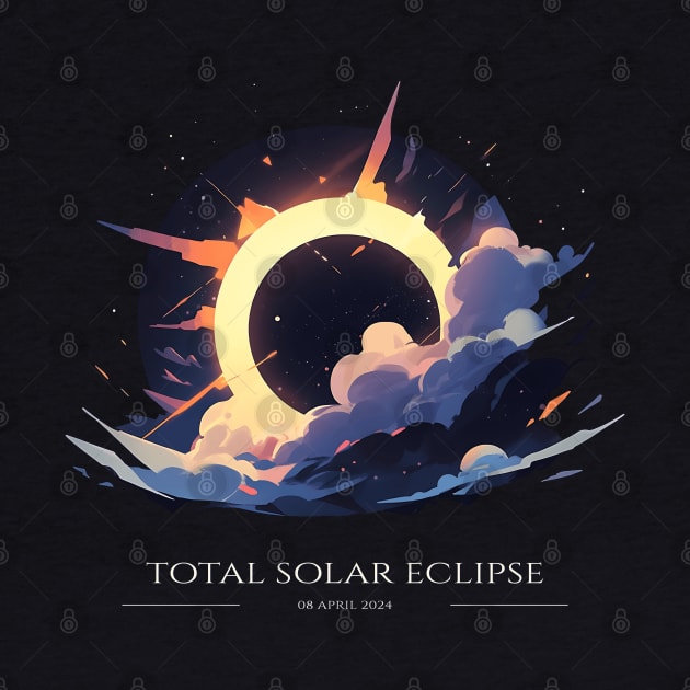 Celestial Total Solar Eclipse, Total Solar Eclipse Astronomy Art by Moonfarer